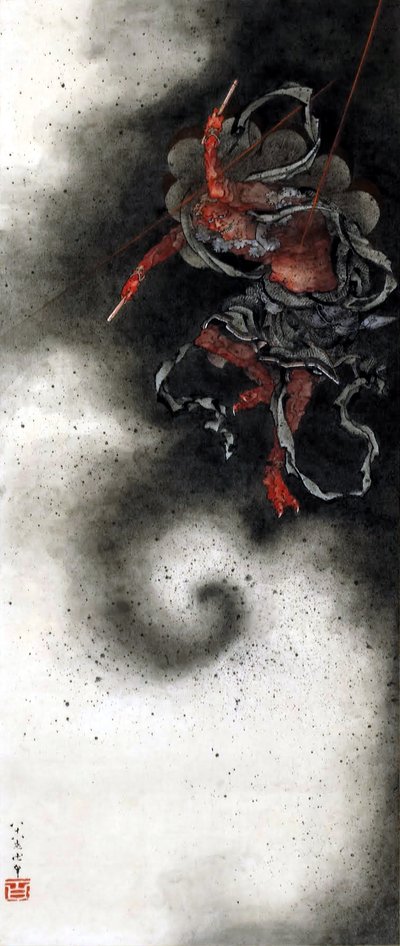 Dios del trueno de Katsushika Hokusai